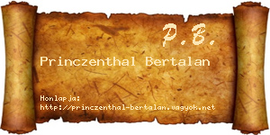 Princzenthal Bertalan névjegykártya